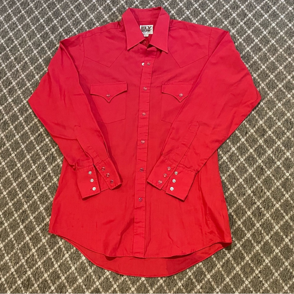Ely Cattleman Red Button-Down Shirt